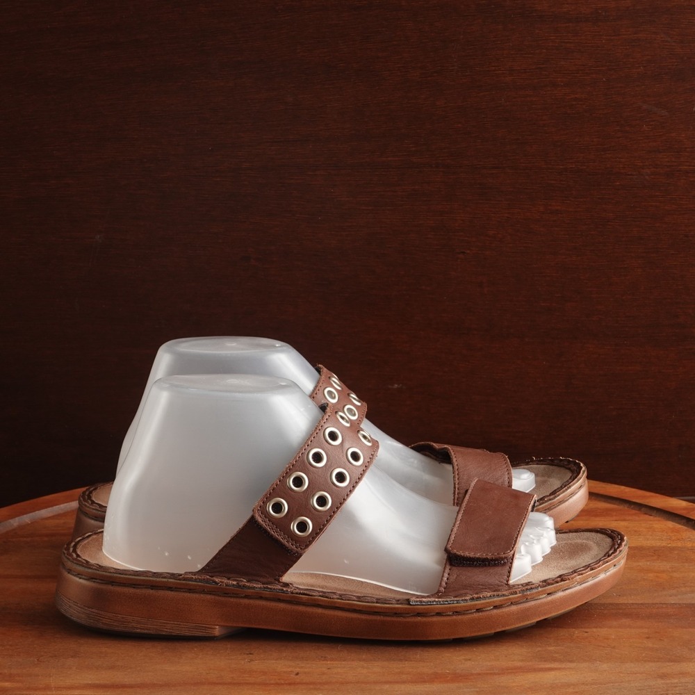 Naot Sandals WMS SZ EU 41 US 10 Brown Leather Slide Comfort Walking Casual Shoes